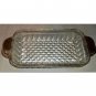 Retro Clear Glass Divided Relish Dish with Gold Trim - Hobnail Design
