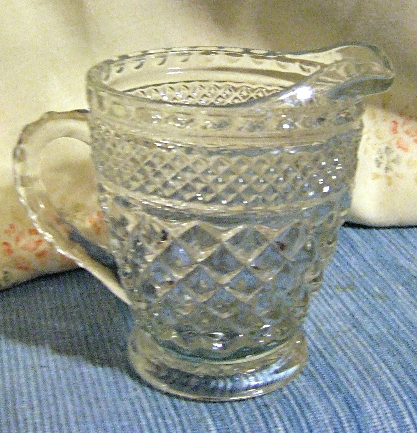 Vintage Wexford Creamer, Pressed Glass from Anchor Hocking