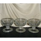 Three Vintage Indiana Glass Whitehall (or Cubist) Pattern Footed Dessert Bowls
