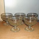 Five Hobnail Depression Glasses, Champagne/Tall Sherbet Five Hobnail Depression Glasses, Champagne/Tall Sherbet