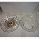 2 Small "Sandwich" Pattern Dishes, One Footed