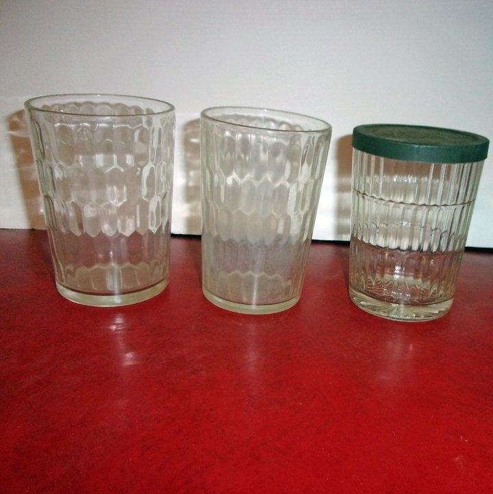 Three Vintage Snuff Glasses, One with Lid