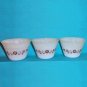 3 Vintage Milk Glass "Daisy" Custard Cups from Dynaware