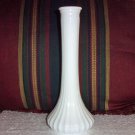 Ribbed Milk Glass Fat Bottom Vase