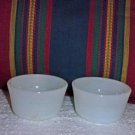 Pair of Vintage Glasbake Milk Glass Custards