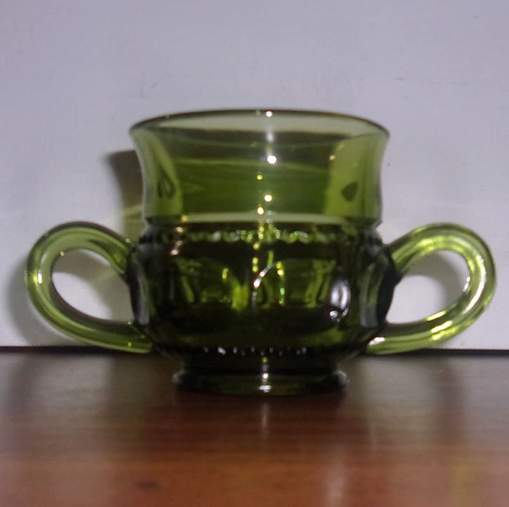 Kings Crown Vintage Green Sugar Bowl, 60's