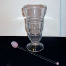 Vintage Glass Soda/Ice Cream Glass w/Glass Spoon
