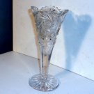 American Brilliant Cut Trumpet Vase, Chipped
