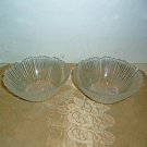 Two Crystal Finely Ribbed Vintage Bowls