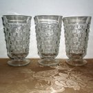 Three Vintage Whitehall aka Cube Tea Glasses