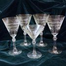 Vintage Libbey Cut glass Wine Goblets with Faceted Stems Vintage Libbey Cut glass Wine Goblets with Faceted Stems