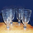 4 Piece Set of Etched Crystal with Bubble Stem 4 Piece Set of Etched Crystal with Bubble Stem