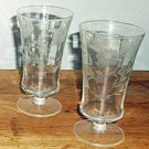 Two Vintage Cut Glass Juice Glasses, Footed