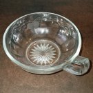 Vintage Cut Glass Nappy Dish Bowl w/Handle, Cut Clover Pattern, Paneled Vintage Cut Glass Nappy Dish Bowl w/Handle, Cut Clover Pattern, Paneled