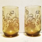 Vintage Amber Juice Glasses