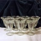 Set of 7 Vintage Fountain Glasses from Libbey