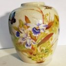 Vintage Ginger Jar / Vase with Butterflies & Flowers