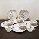 Lefton Wheat Pattern Snack Plates and Cups