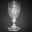 Antique Footed Water / Wine Glass in Bismarc Star Pattern