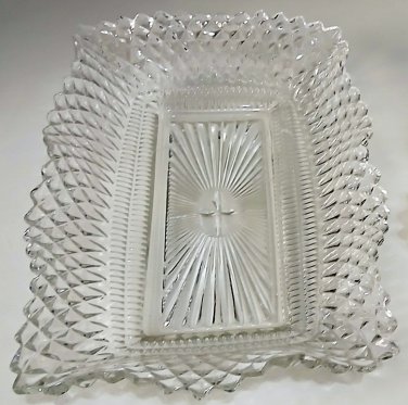 Rectangular Ruffled Diamond Celery Dish from Federal Glass