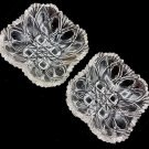 Two Small Antique EAPG Square Bowls