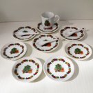 Partial Mini Tea Set, Christmas Holly