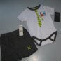 NWT $36 HURLEY INFANT BABY BOY COTTON TIE BODYSUIT SHORTS 2 PC SET 3-6M