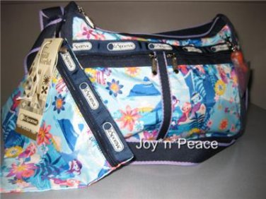DISNEY IT'S A SMALL WORD LESPORTSAC DELUXE EVERYDAY MESSENGER BAG PARADISE DREAMS W/CHARM