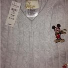 NWT DISNEY MICKEY MOUSE BOYS COTTON CABLE VEST SWEATER LIGHT GREY M 7/8