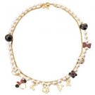 NWT DISNEY COUTURE LOVE CHARM MINNIE MOUSE BOW FAUX PEARL BEAD NECKLACES PENDANT