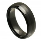 8CC314-TY21 Black Ceramic Domed High Polish w/ Brushed Center Comfort Fit Band