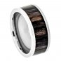 9TM433-TY0 Titatnium Ring Pipe Cut with African Blackwood Inlay - 9mm