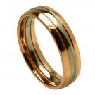 6TM268-TY0 Titanium Two-toned Rose Gold Plated Sides Comfort Fit Wedding Band