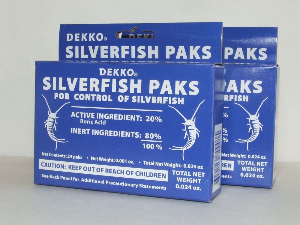 Dekko Silverfish Paks 48 packs (2 boxes) control silverfish firebrat boric bait