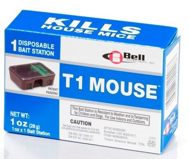 T1 Mouse Professional pre-baited disposable bait station mice poison 4 stations