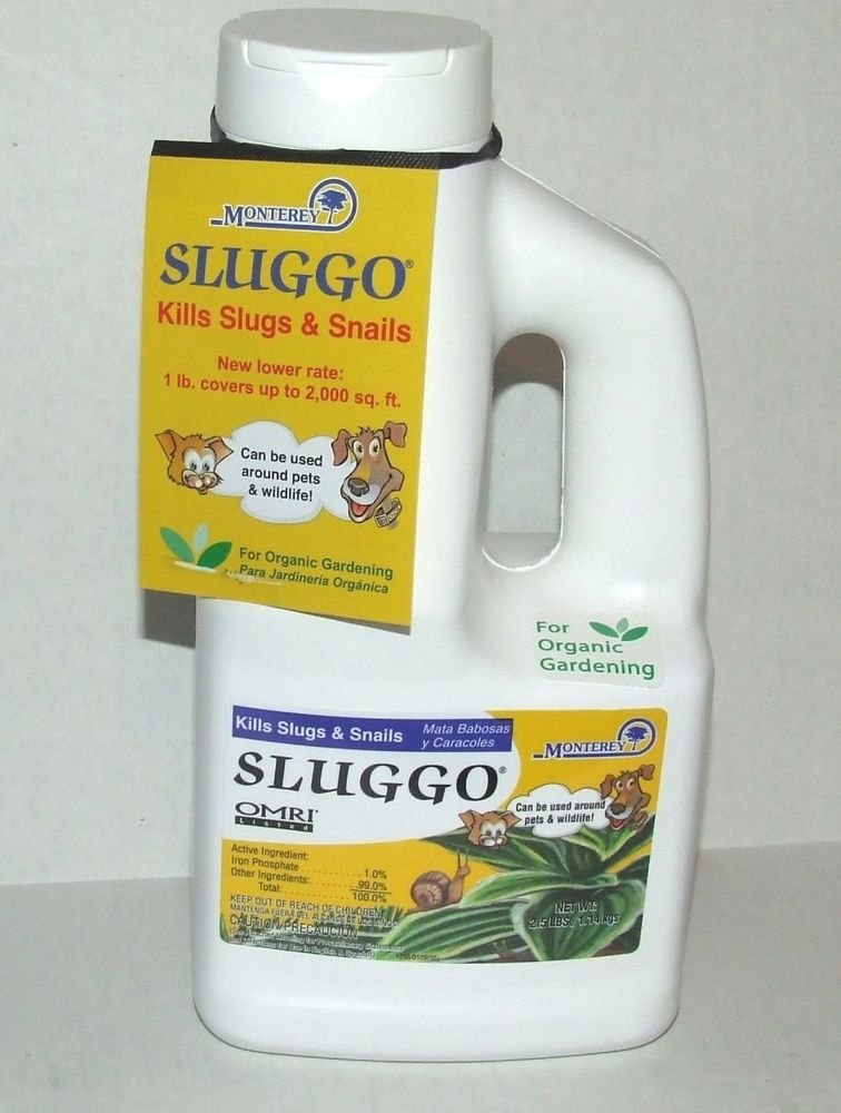Sluggo Organic Snail and Slug Control 2.5lb bottle OMRI kills snails