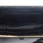 Vintage Black Patent Leather Small Kelly style Handbag Black Interior