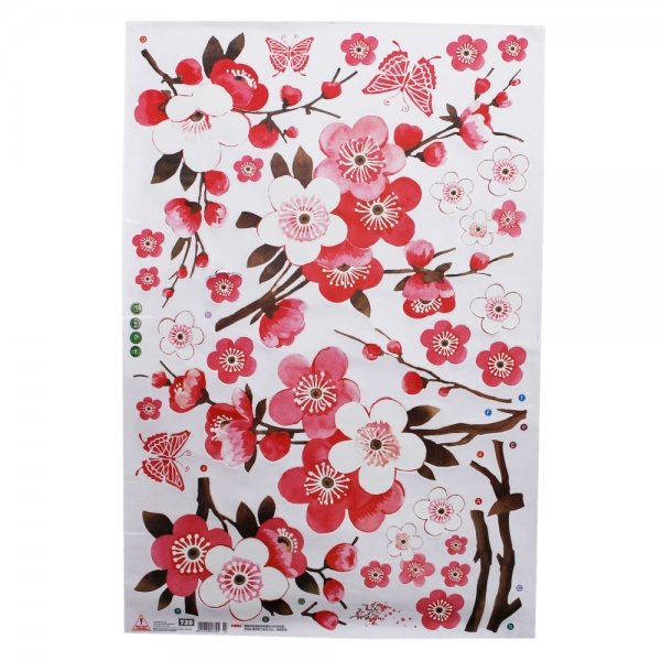 Peach Flower Bloom Wall Sticker Mural Home Decor Decal Removable Art