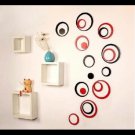 5 Sets DIY Circles Ring Stereo Wall Stickers Mural Indoor 3D Wall Art Decoration Black