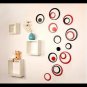 5 Sets DIY Circles Ring Stereo Wall Stickers Mural Indoor 3D Wall Art Decoration Black