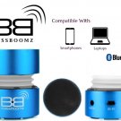 BassBooz Blue Portable Bluetooth Speaker with built in High Performance Li-on Rechargeable Battery