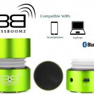 BassBooz Green Portable Bluetooth Speaker with built in High Performance Li-on Rechargeable Battery