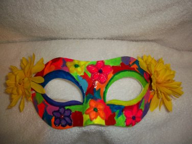 Face mask mardi gras masquerade Costume Rainbow flower colorful mask