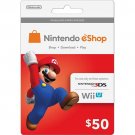 $50 US Nintendo eShop Prepaid Gift Card