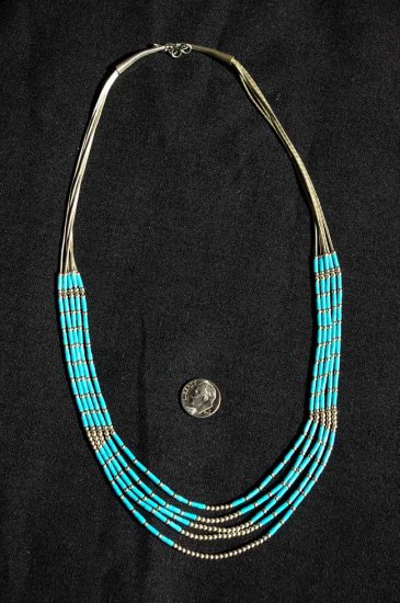 Liquid Sterling Silver and Turquoise Necklace #027