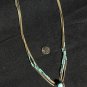 Liquid Silver and Turquoise Teardrop Dangle Pendant #033