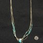 Liquid Silver and Turquoise Teardrop Dangle Pendant #033