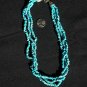 Three Strand Turquoise Small Nugget Necklace Choker #034