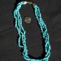 Three Strand Turquoise Small Nugget Necklace Choker #034