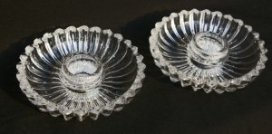 Two Crystal Candle Holders with Ruffles